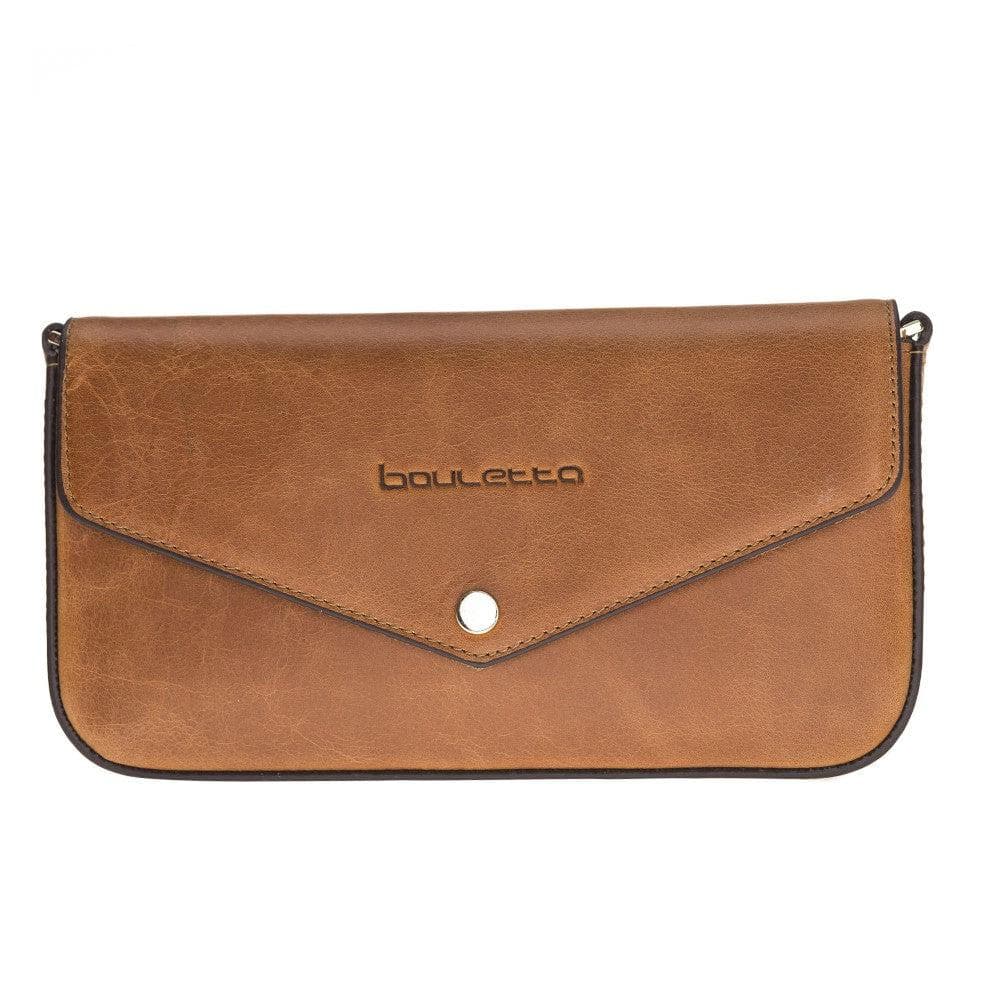 Bouletta Tria Leather Women Clutch Bag Tan