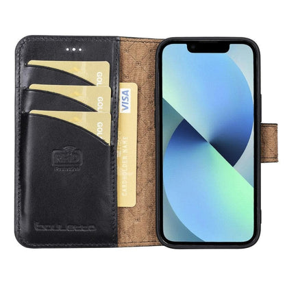 Bouletta Wallet Folio with ID Slot Leather Wallet Case For Apple iPhone 13 Series iPhone 13 Mini 5.4 / Rustic Black