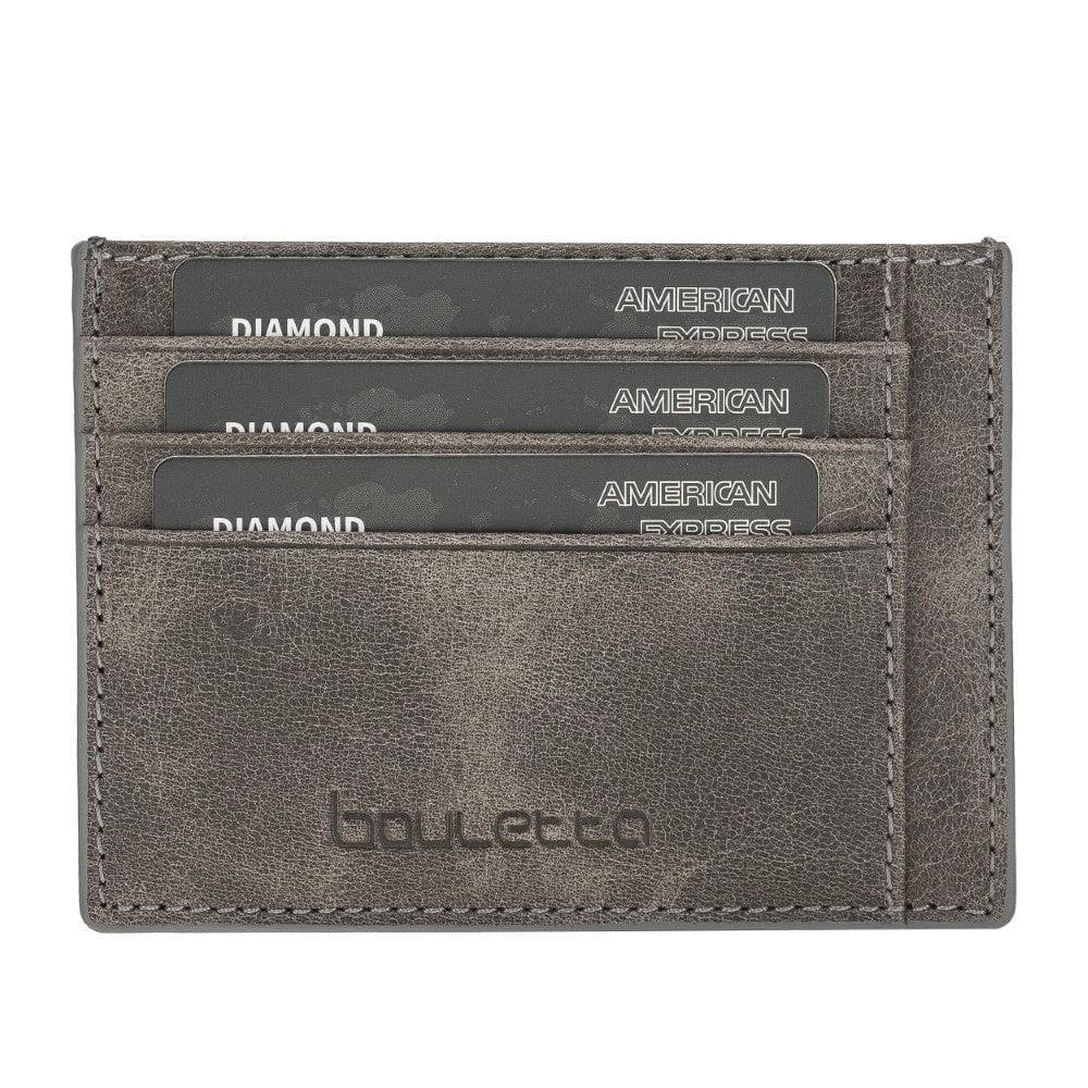 Bouletta Handmade and Personalized Minimaalist Geniuine Leather Card Holder - BLWL18 Gray