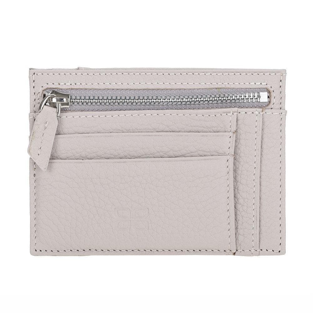 Bouletta Zip Leather Card Holder Cream